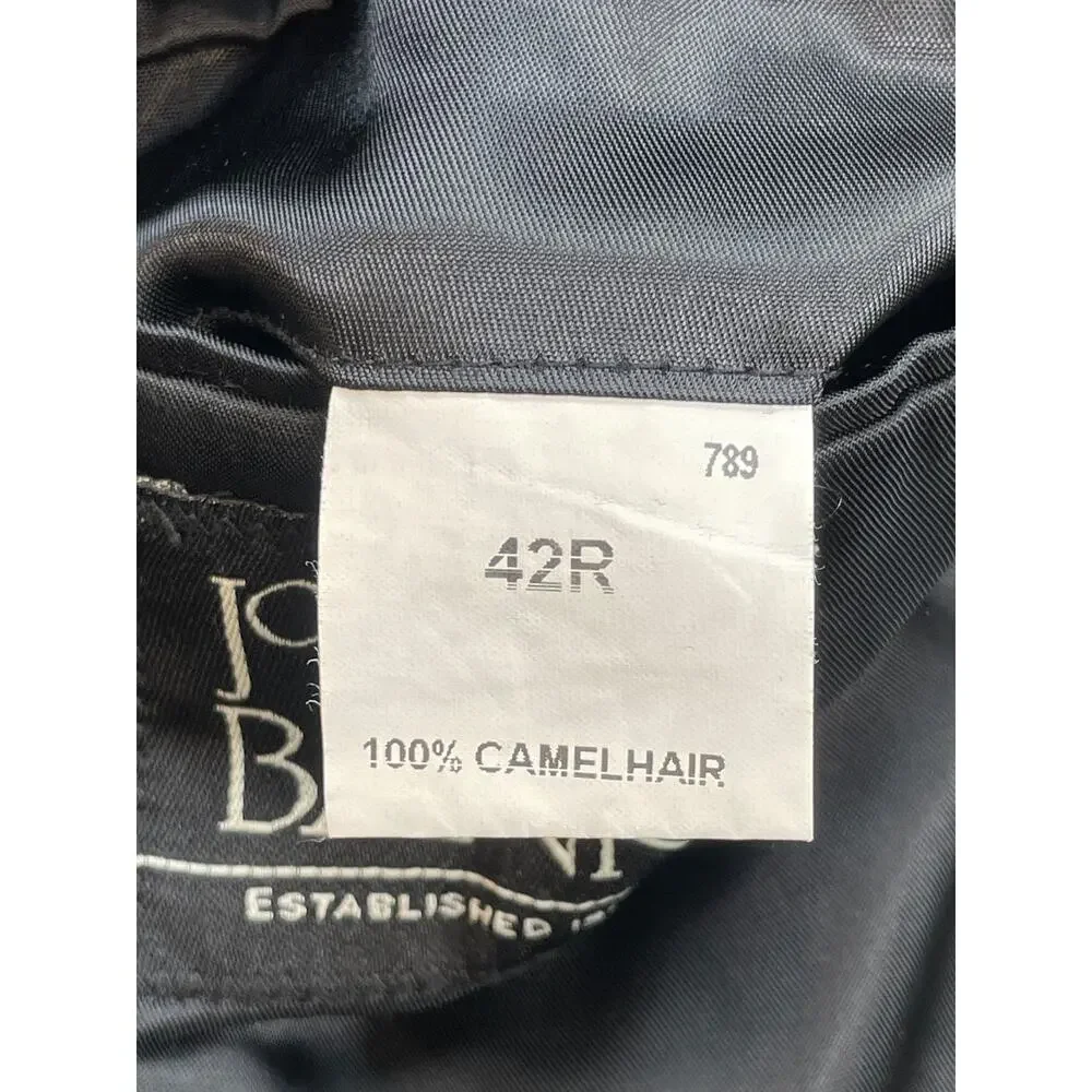 Jos A Bank Blazer Mens 42R Black 100% Camel Hair Single Breasted 2-Button Jacket